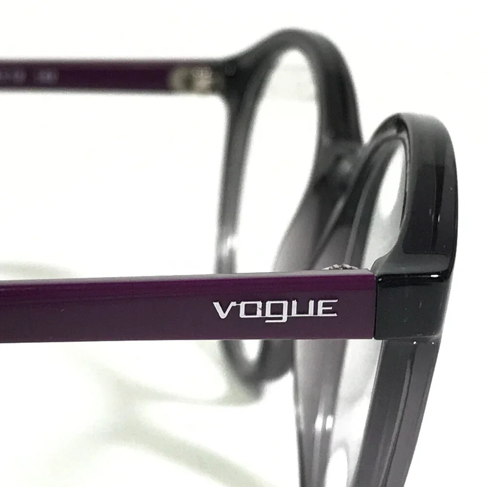 Vogue Eyeglasses Frames VO5052 1905 Dark Grey Purple Round Full Rim 49-19-140